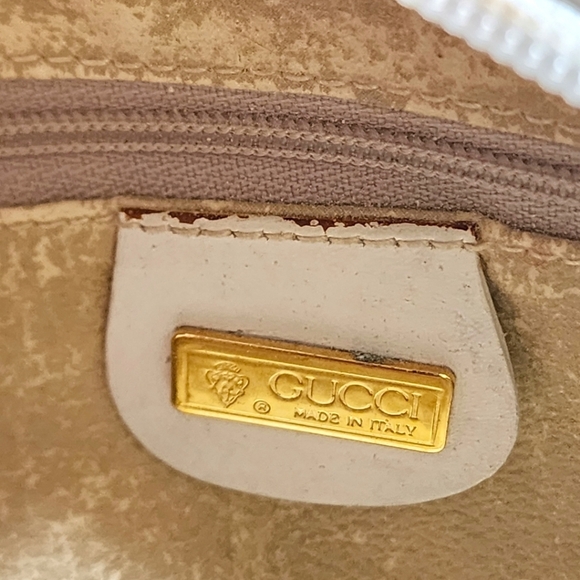 GUCCI Rare Vintage Flora White Leather Oval Crossbody- 007 113 0115 - Picture 13 of 16